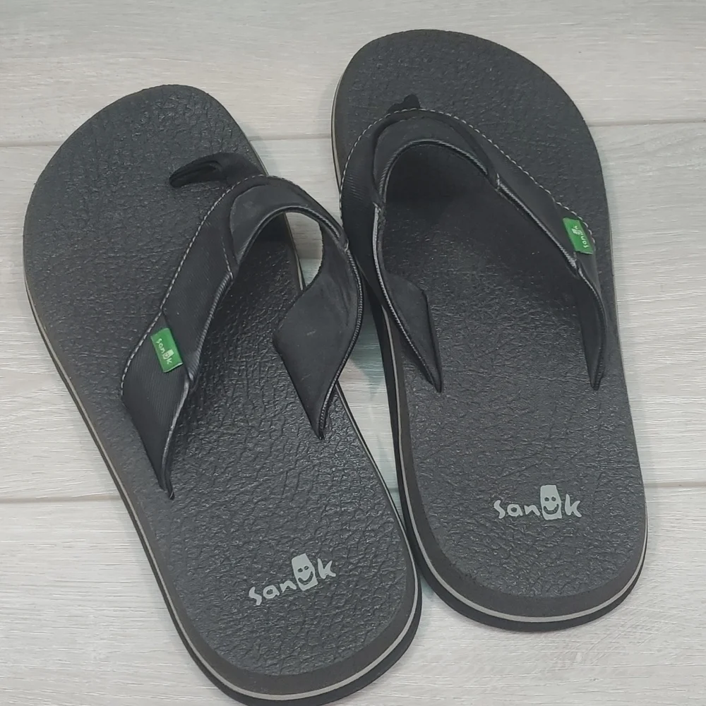 Sanuk Mens Comfort Sandals Flip Flop Flats shoes sz 8